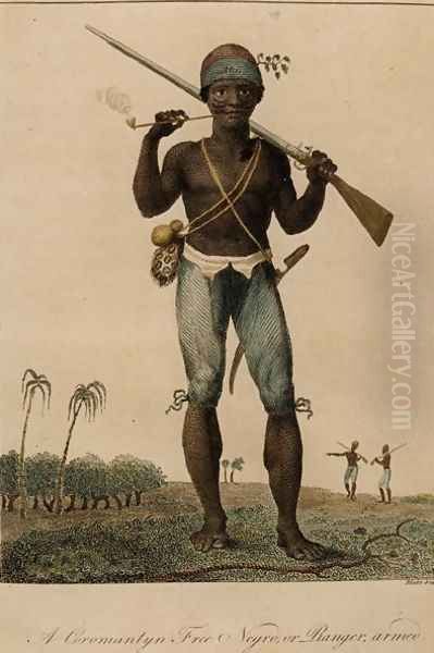 A Coromantyn Free Negro, or Ranger, Armed, engraved by William Blake 1757-1827, published 1806 Oil Painting by John Gabriel Stedman