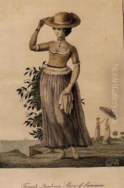 Female Quadroon Slave of Surinam, engraved by Perry, published 1806 Oil Painting by John Gabriel Stedman