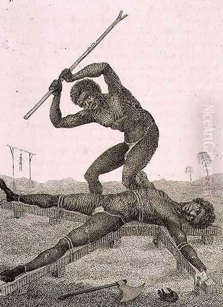 The Execution of Breaking on the Rack, 1793, plate 72 from Narrative of a Five Years Expedition against the Revolted Negroes of Surinam, pub. 1806 Oil Painting by John Gabriel Stedman