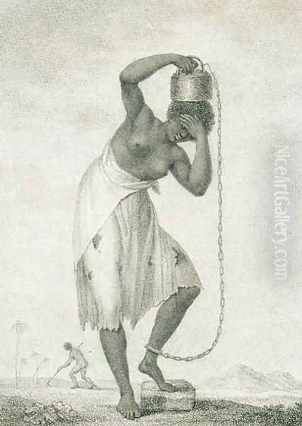 A Female Negro Slave with a Weight Chained to her Ankle, engraved by Francesco Bartolozzi 1725-8-1815 1795 Oil Painting by John Gabriel Stedman