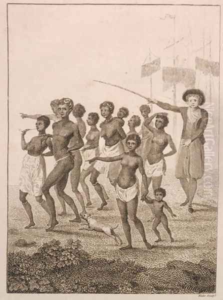 Group of Negroes, as imported to be sold for Slaves, 1793, plate 23 from Narrative of a Five Years Expedition against the Revolted Negroes of Surinam, engraved by William Blake 1757-1827 pub. 1806 Oil Painting by John Gabriel Stedman