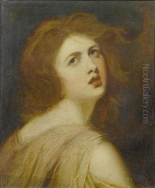 A Study Of Emma, Lady Hamilton, As Miranda Oil Painting by George Romney