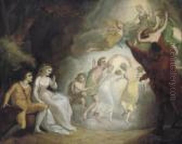 The Masque: An Illustration From 'the Tempest', Act Iv, Scene 1 Oil Painting by George Romney