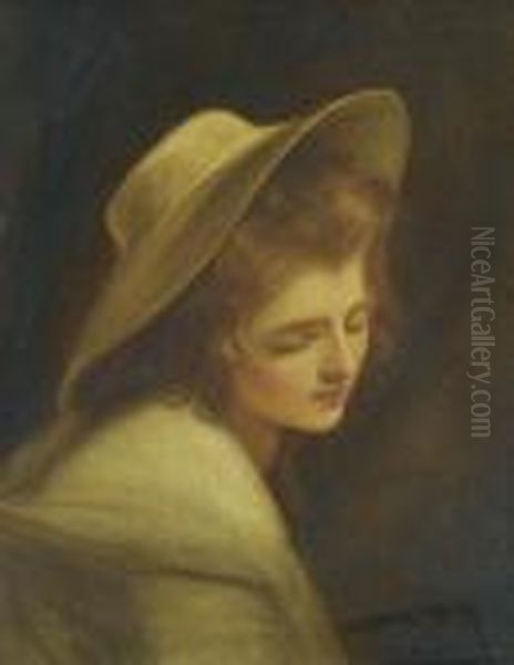 Portrait Of Emma Hamilton (1765-1815), As Ariadne Oil Painting by George Romney