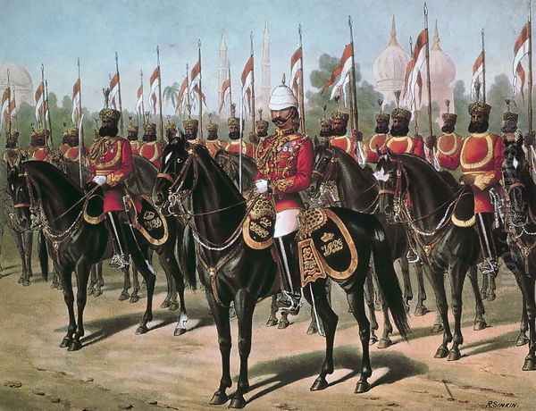 The Viceroys Bodyguard, printed in Our Armies by Emrik and Binger, published 1890 Oil Painting by Richard Simkin