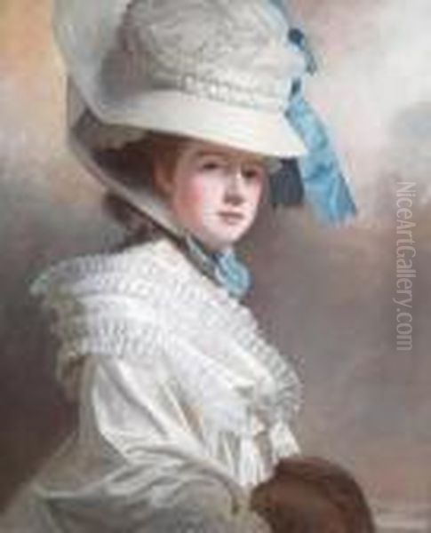 Portrait Of Lady Edward Bentinck Nee Elizabeth Cumberland Oil Painting by George Romney