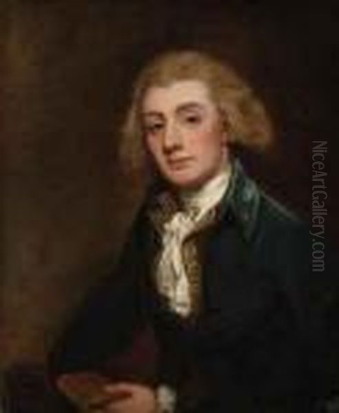 Portrait Of John Mills, Half-length Oil Painting by George Romney