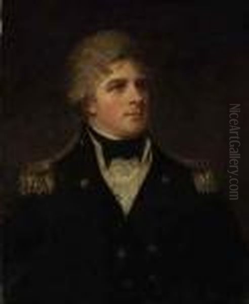 Portrait Of Admiral Sir John Orde, Half-length Oil Painting by George Romney