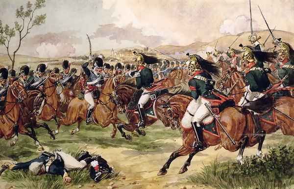 The 20th Light Dragoons at the Battle of Vimeiro, 21st August 1808 Oil Painting by Richard Simkin