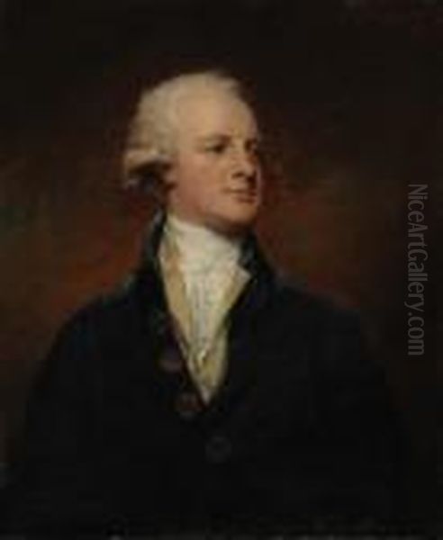 Portrait Of Sir Abraham Hume Of Wormleybury Oil Painting by George Romney