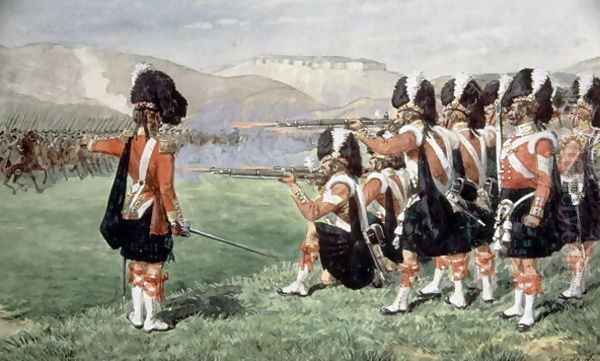 The Thin Red Line, 1854 Oil Painting by Richard Simkin