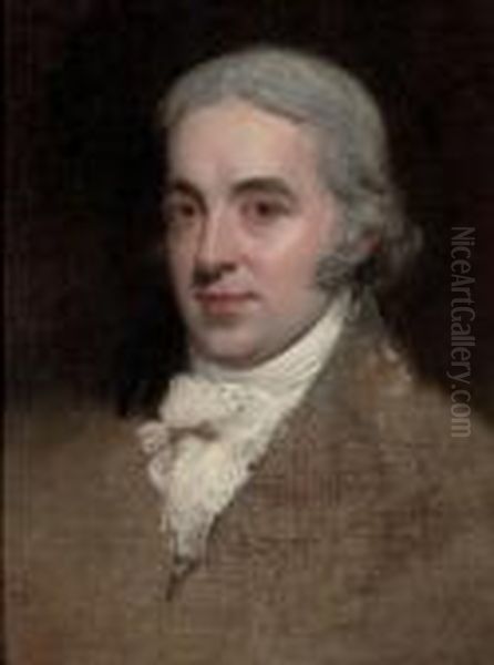 Portrait Of A Gentleman Erroneously Identified As Richard Cumberland Oil Painting by George Romney