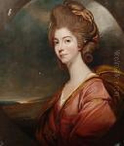 Portrait Of Lady Emilia Kerr Oil Painting by George Romney