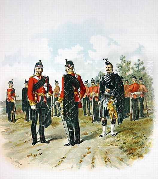 The Highland Light Infantry, from the supplement to the Art and Navy Gazette, 7th December, 1895 Oil Painting by Richard Simkin