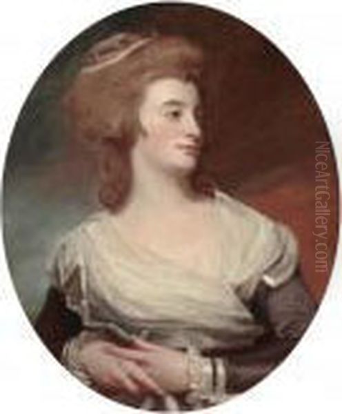 Portrait Of Mary Benwell (fl. 1761-c.1800) Oil Painting by George Romney