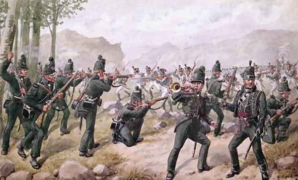 Battle of the Pyrenees, 1813, 1900 Oil Painting by Richard Simkin