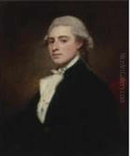 Portrait Of A Member Of The Dashwood Family Oil Painting by George Romney