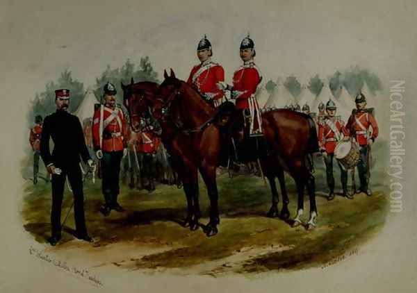 Second Volunteer Battalion, Royal Fusiliers, 1884 Oil Painting by Richard Simkin