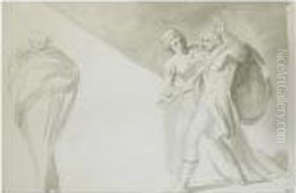 Macbeth Discovering Banquo's Ghost Oil Painting by George Romney