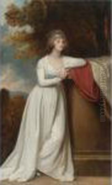 Portrait Of Barbara, Marchioness Of Donegall Oil Painting by George Romney