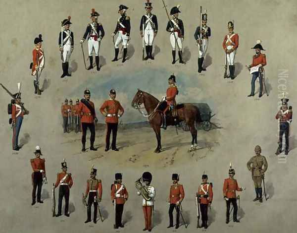 Members of the Royal Engineers Oil Painting by Richard Simkin