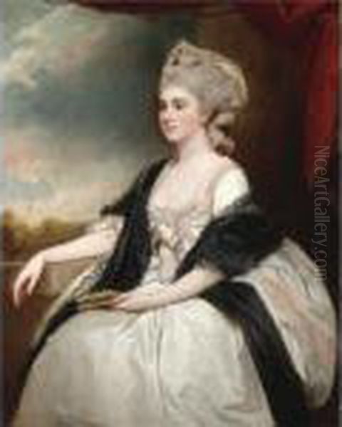 Portrait Of Mary Thomas, Mrs. William Lutwyche (1752-1845) Oil Painting by George Romney