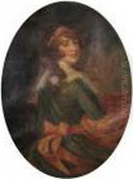 Girl With Red Hair Oil Painting by George Romney