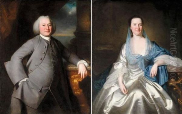 Portrait Of William Gillison Of 
Melling, Lancashire (d.1780); And His Wife, Miriam Gillison Oil Painting by George Romney