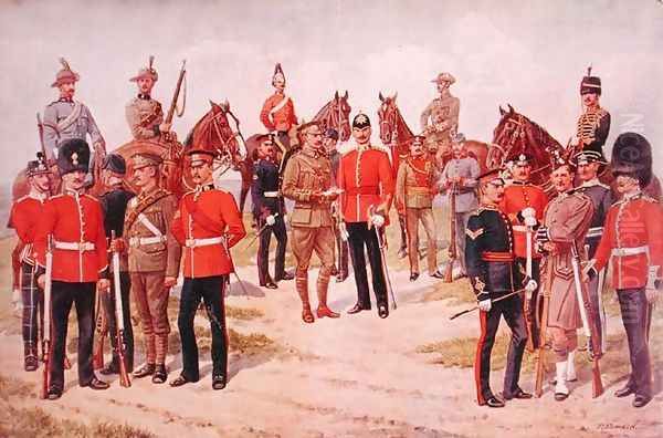 Types of the Territorial Army, from The Graphic, 1910 Oil Painting by Richard Simkin