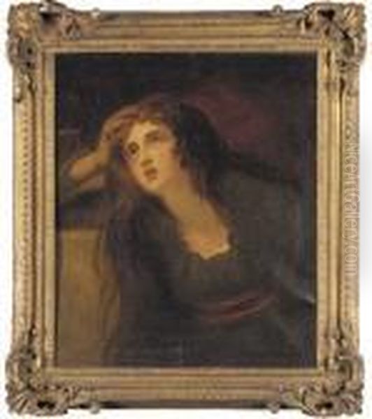 Portrait Of Lady Emma Hamilton As A Penitent Magdalen Oil Painting by George Romney