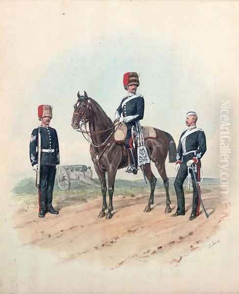 Officers of the Royal Artillery Oil Painting by Richard Simkin