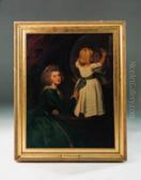 Double Portrait Of Mrs. Russell And Her Eldest Son Oil Painting by George Romney