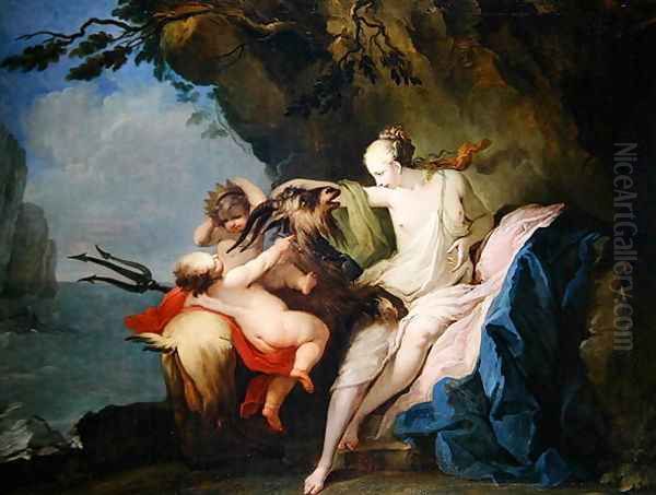 The Nymph Adrastia and the Goat Amalthea with the Infant Zeus Oil Painting by Ignazio Stella (see Stern Ignaz)