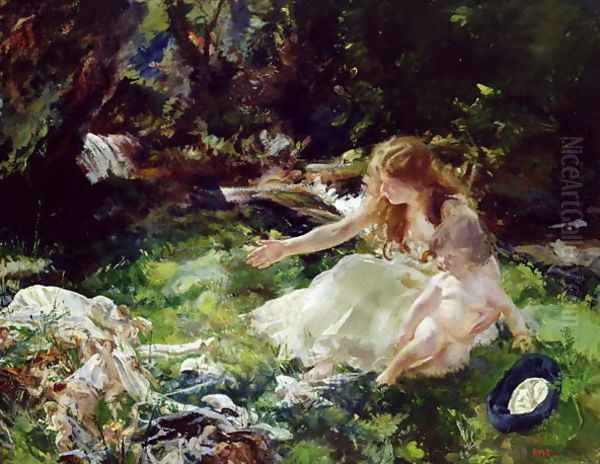 and the fairies ran away with their clothes Oil Painting by Charles Sims