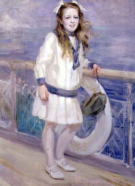 Girl in a Sailor Suit Oil Painting by Charles Sims