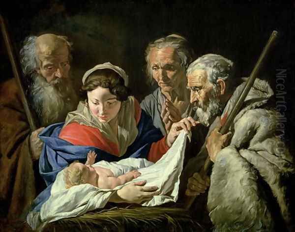 Adoration of the Infant Jesus Oil Painting by Matthias Stomer