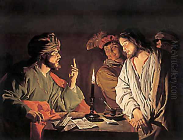 Christ Before the High Priest 1633ca Oil Painting by Matthias Stomer