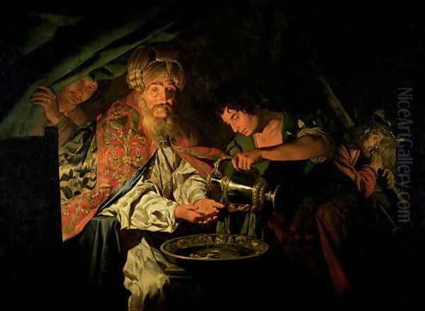 Pilate Washing his Hands Oil Painting by Matthias Stomer