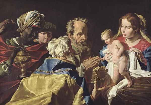 Adoration of the Magi Oil Painting by Matthias Stomer