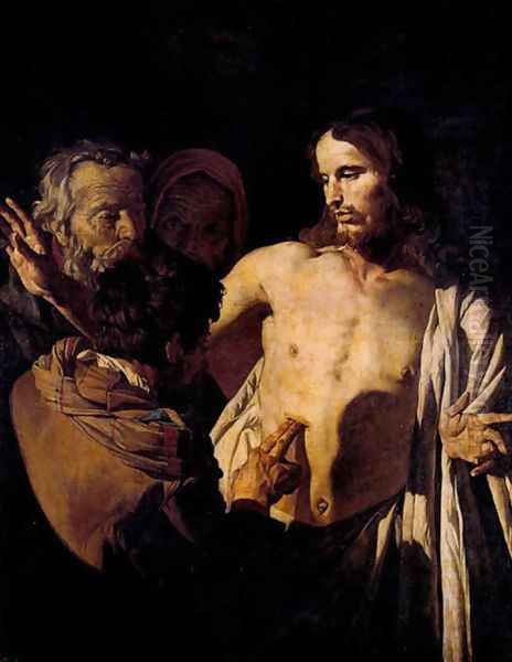 La incredulidad de Santo Tomas Oil Painting by Matthias Stomer