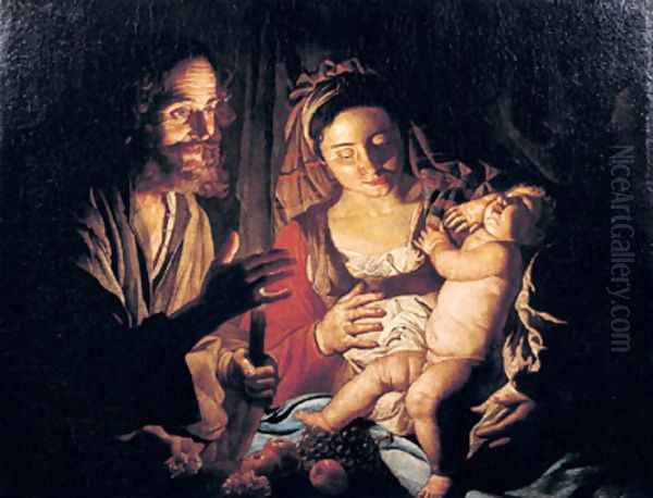 The Holy Family Oil Painting by Matthias Stomer