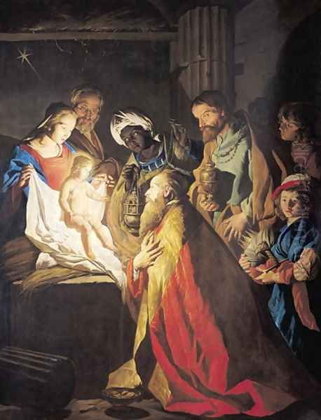 The Adoration of the Magi Oil Painting by Matthias Stomer