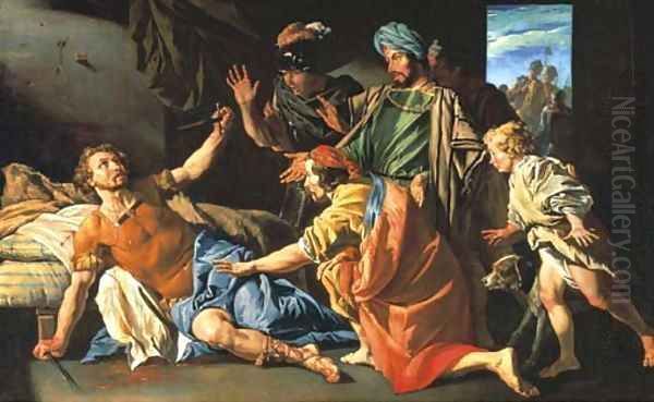 The Death of Brutus Oil Painting by Matthias Stomer