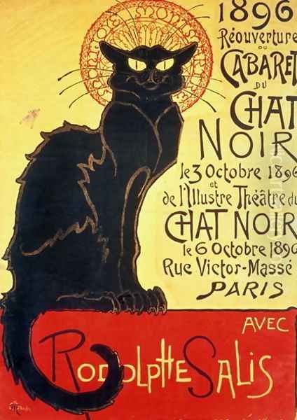 Reopening of the Chat Noir Cabaret, 1896 Oil Painting by Theophile Alexandre Steinlen