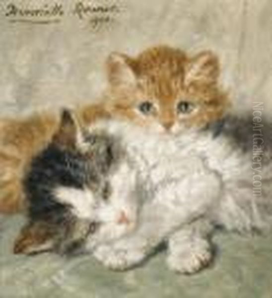 Sleepy Kittens Oil Painting by Henriette Ronner-Knip