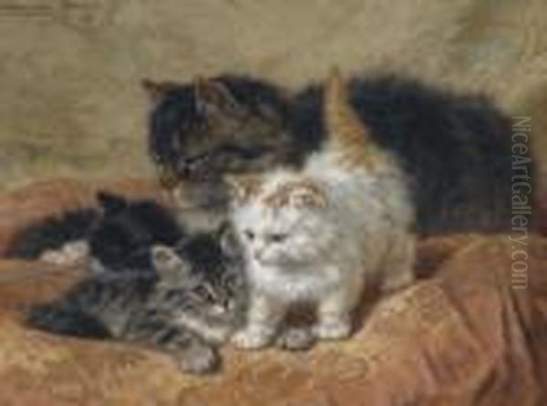 A Proud Mother Oil Painting by Henriette Ronner-Knip