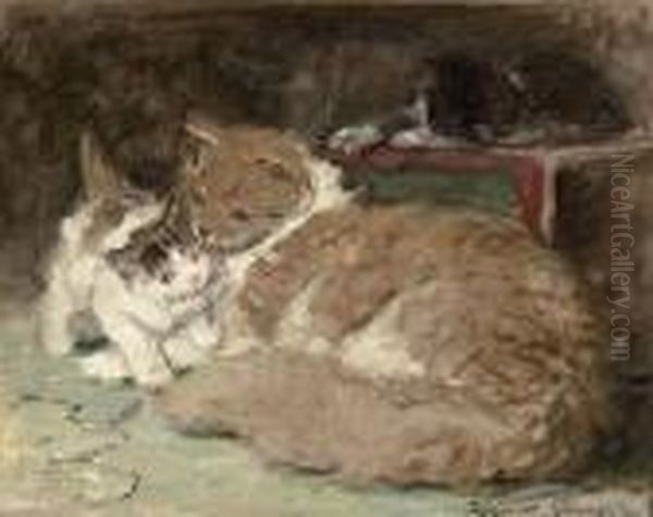 Mother's Love Oil Painting by Henriette Ronner-Knip