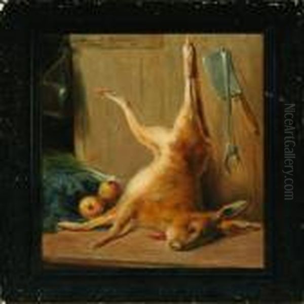 Nature Morte With Hare Oil Painting by Henriette Ronner-Knip