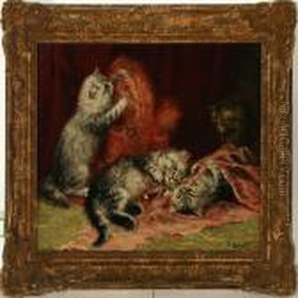 Four Kittens Oil Painting by Henriette Ronner-Knip