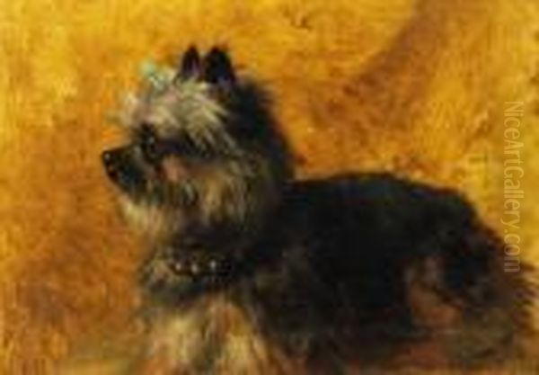 Yorkshire Terrier Oil Painting by Henriette Ronner-Knip